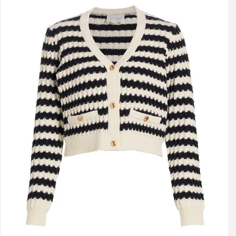 🔥Line & Dot Laurel Cardigan in Ivory & Black